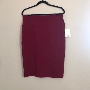 NWT Burgundy LuLaRoe Cassie Pencil Skirt - XL